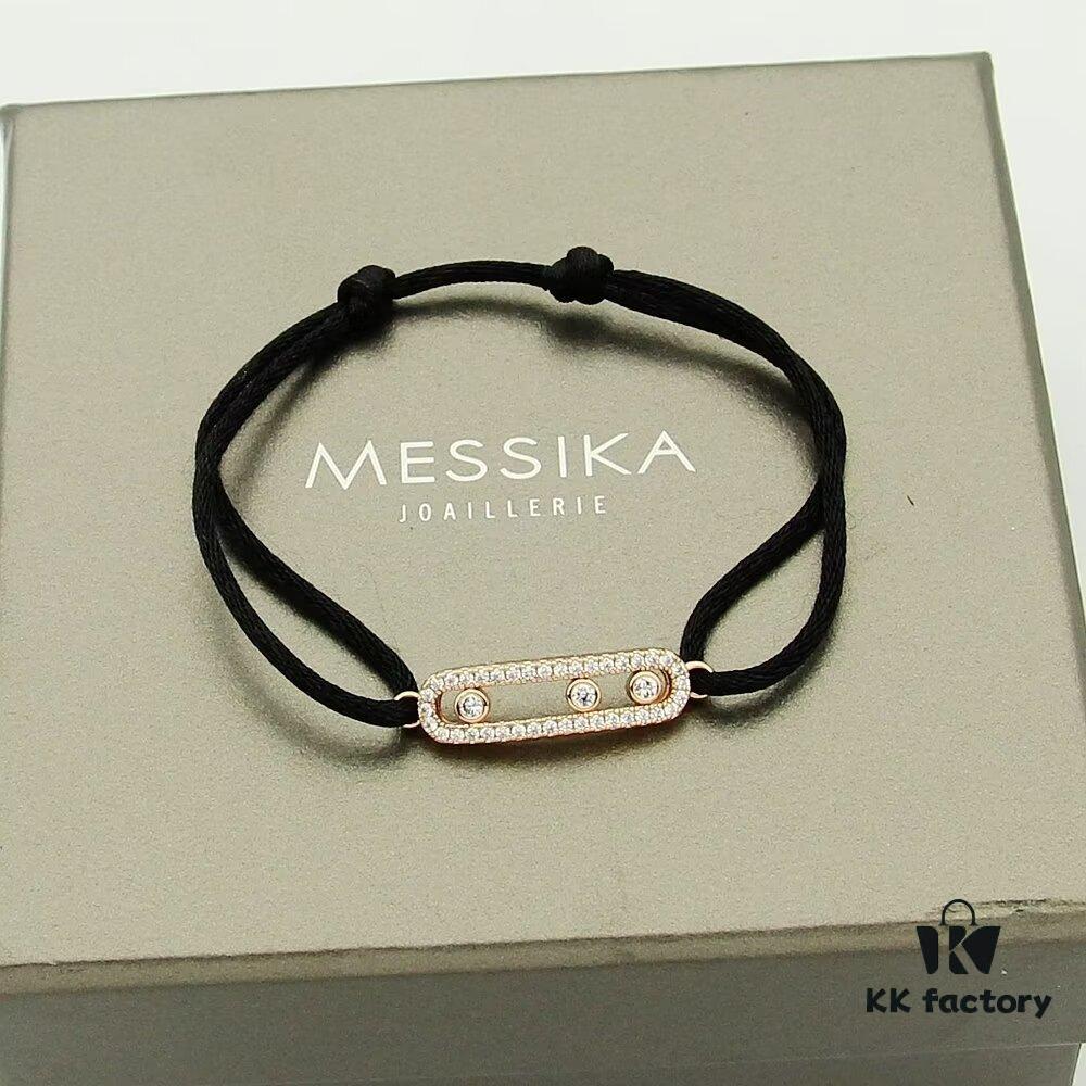 Messika New Arrival Meshika Bracelet - Colorful Rope Cuff with Brilliant-Cut Sliding Diamond