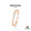 Hot Hollywood's Trendiest Luxury Jewelry Brand Messika, Semi-Diamond Sliding Bracelet, Elegant 925 Sterling Silver Plated with K-Gold