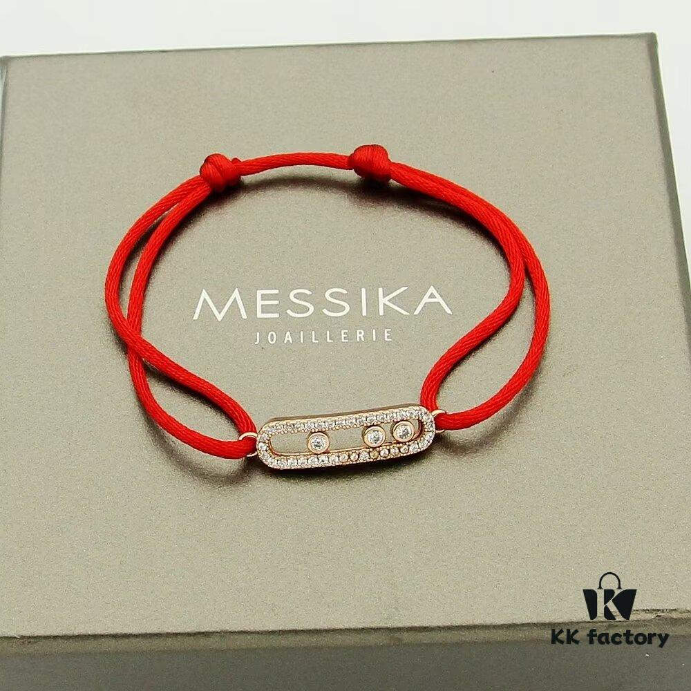 Messika New Arrival Meshika Bracelet - Colorful Rope Cuff with Brilliant-Cut Sliding Diamond