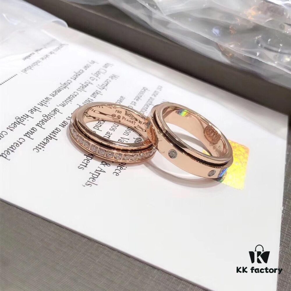 Couple's Matching Rings - Piaget 925 Seven-Diamond Rotating Ring 💗 Super High-Quality Version 💗 Classic Design from the Rotating Series