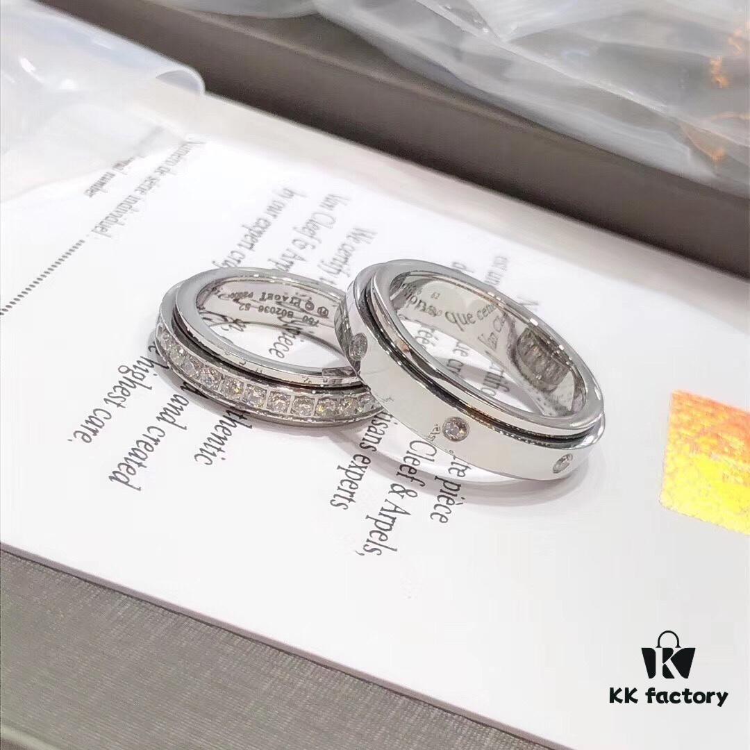 Couple's Matching Rings - Piaget 925 Seven-Diamond Rotating Ring 💗 Super High-Quality Version 💗 Classic Design from the Rotating Series