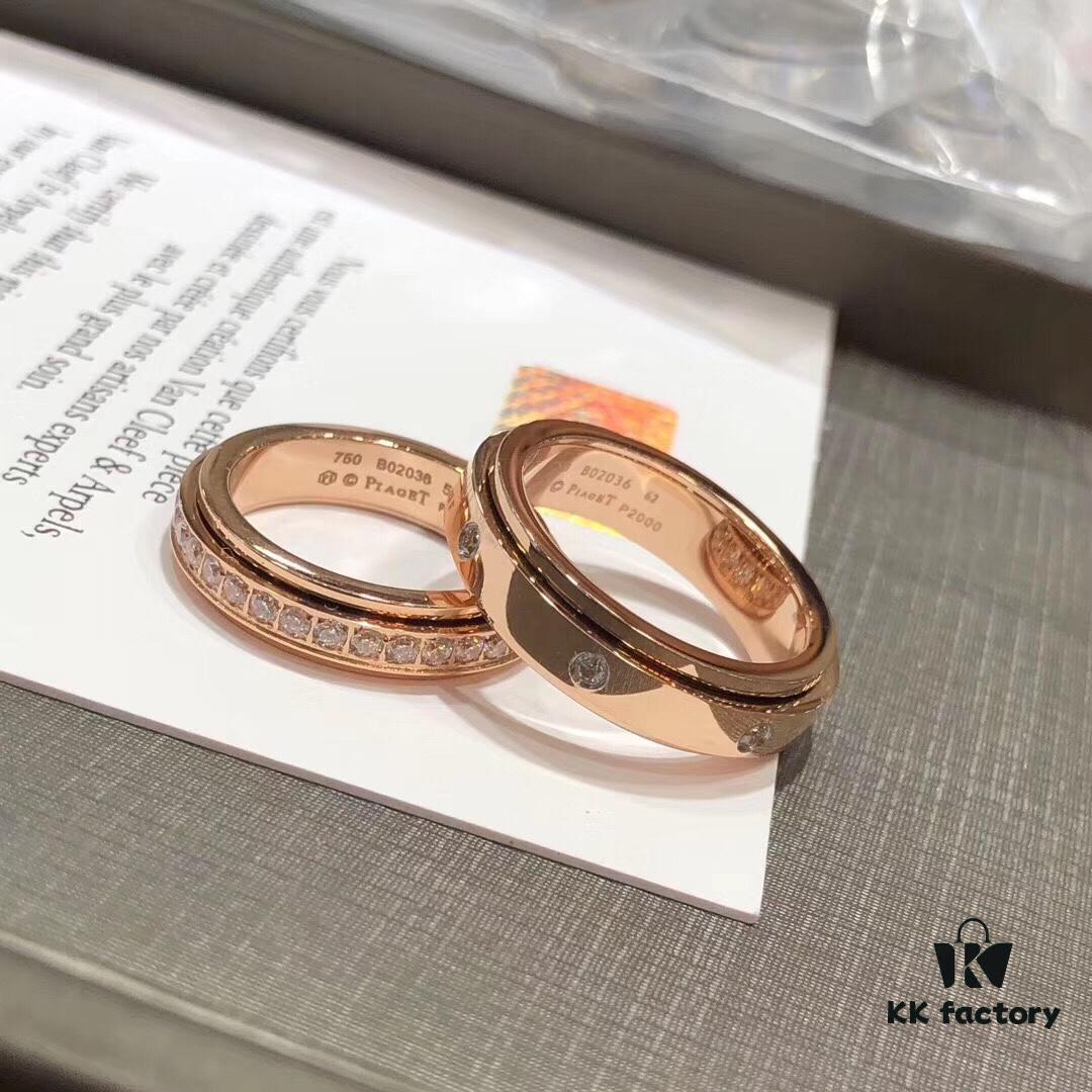 Couple's Matching Rings - Piaget 925 Seven-Diamond Rotating Ring 💗 Super High-Quality Version 💗 Classic Design from the Rotating Series