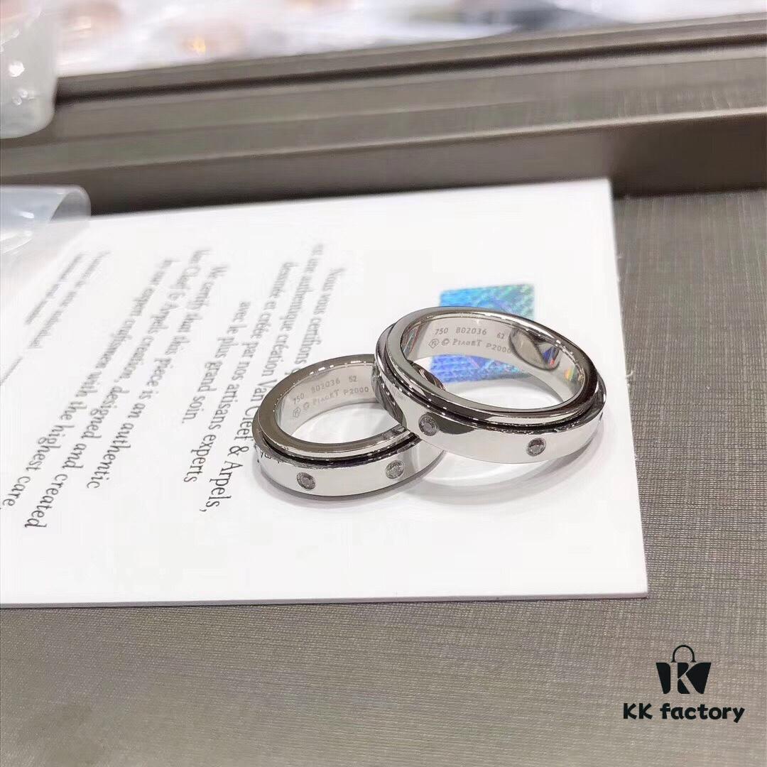 Couple's Matching Rings - Piaget 925 Seven-Diamond Rotating Ring 💗 Super High-Quality Version 💗 Classic Design from the Rotating Series