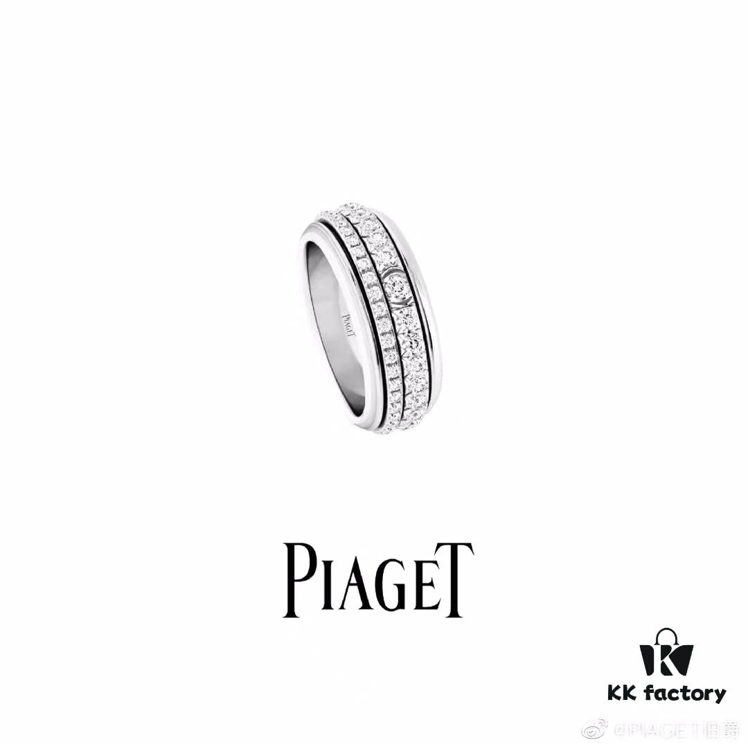 Piaget Double Diamond Rotating Ring, Luxury and Elegant Design, Versatile Casual Style, Premium German Imported S925 Sterling Silver with Thick Gold Plating, Non-fading and Hypoallergenic