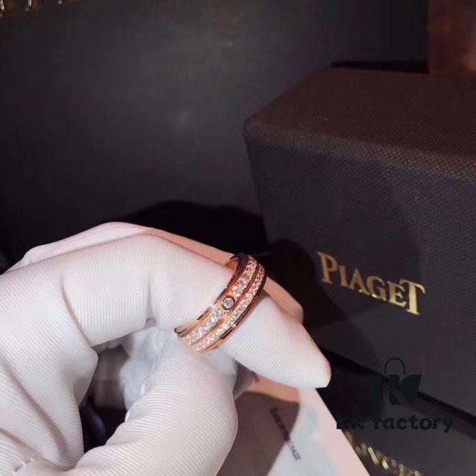 Piaget Double Diamond Rotating Ring, Luxury and Elegant Design, Versatile Casual Style, Premium German Imported S925 Sterling Silver with Thick Gold Plating, Non-fading and Hypoallergenic