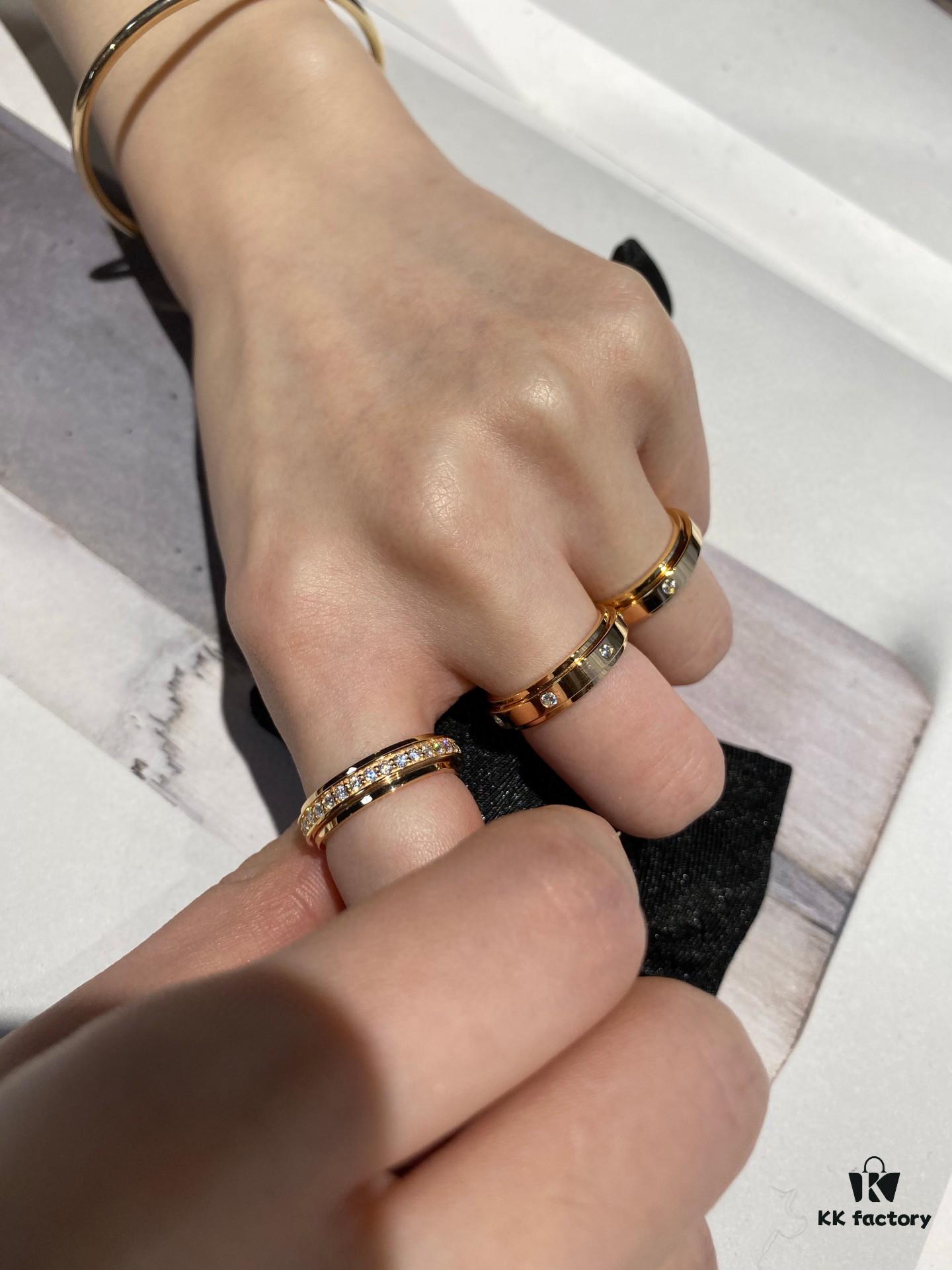 Piaget Lucky Ring, Fortune Turning, Rose Gold Hand Photo Reference, So Elegant! Whether It's Single Diamond, Seven Diamonds, or Full Diamonds, It Looks Beautiful, Exuding a Strong Sense of Sophistication~~~ A Must-Have Ring This Year 💍💍