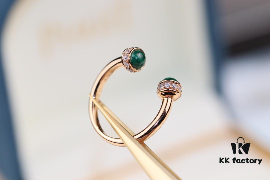 POSSession Series ZP Ring - Finger Ring with Natural Malachite, Red Carnelian, and Turquoise in V Gold