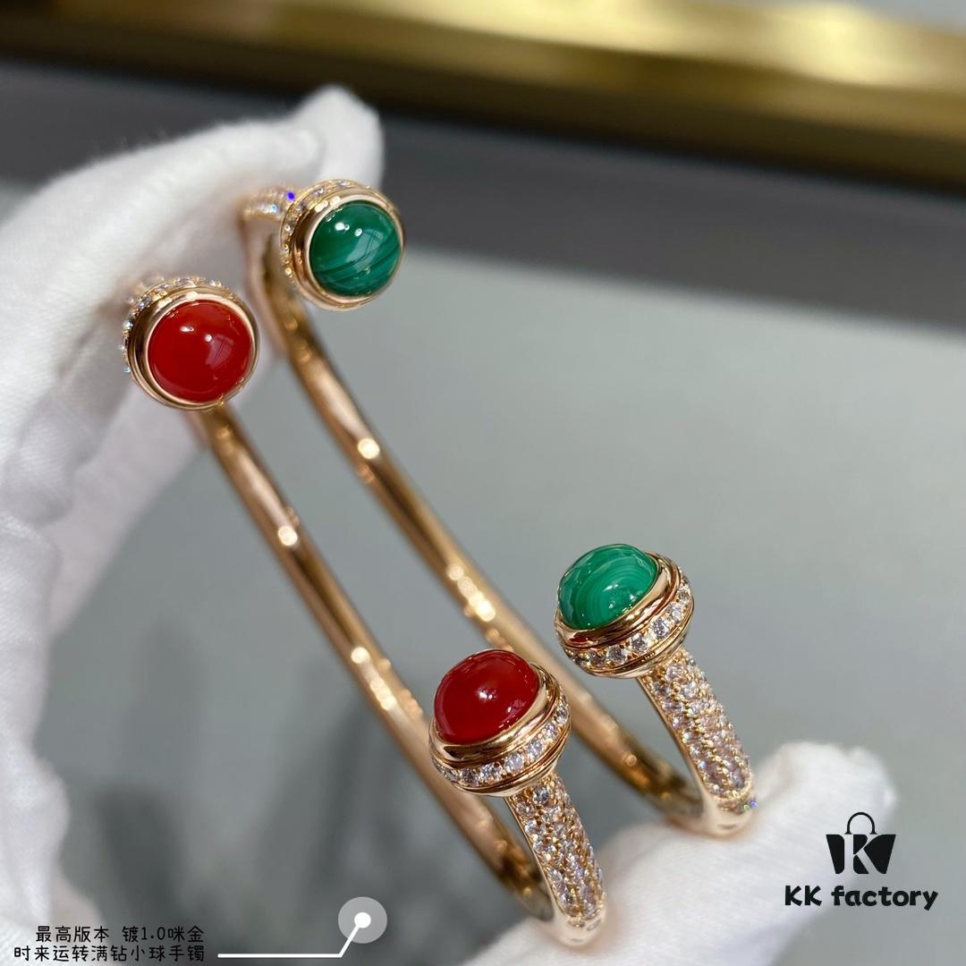 Luxury Craftsmanship Edition, Rhodium-Plated, Piaget Full Diamond Rotating Ball Bracelet, Freely Matchable Colorful POSSESSION, Outlining Your Unique Charm and Radiance in the Sunlight