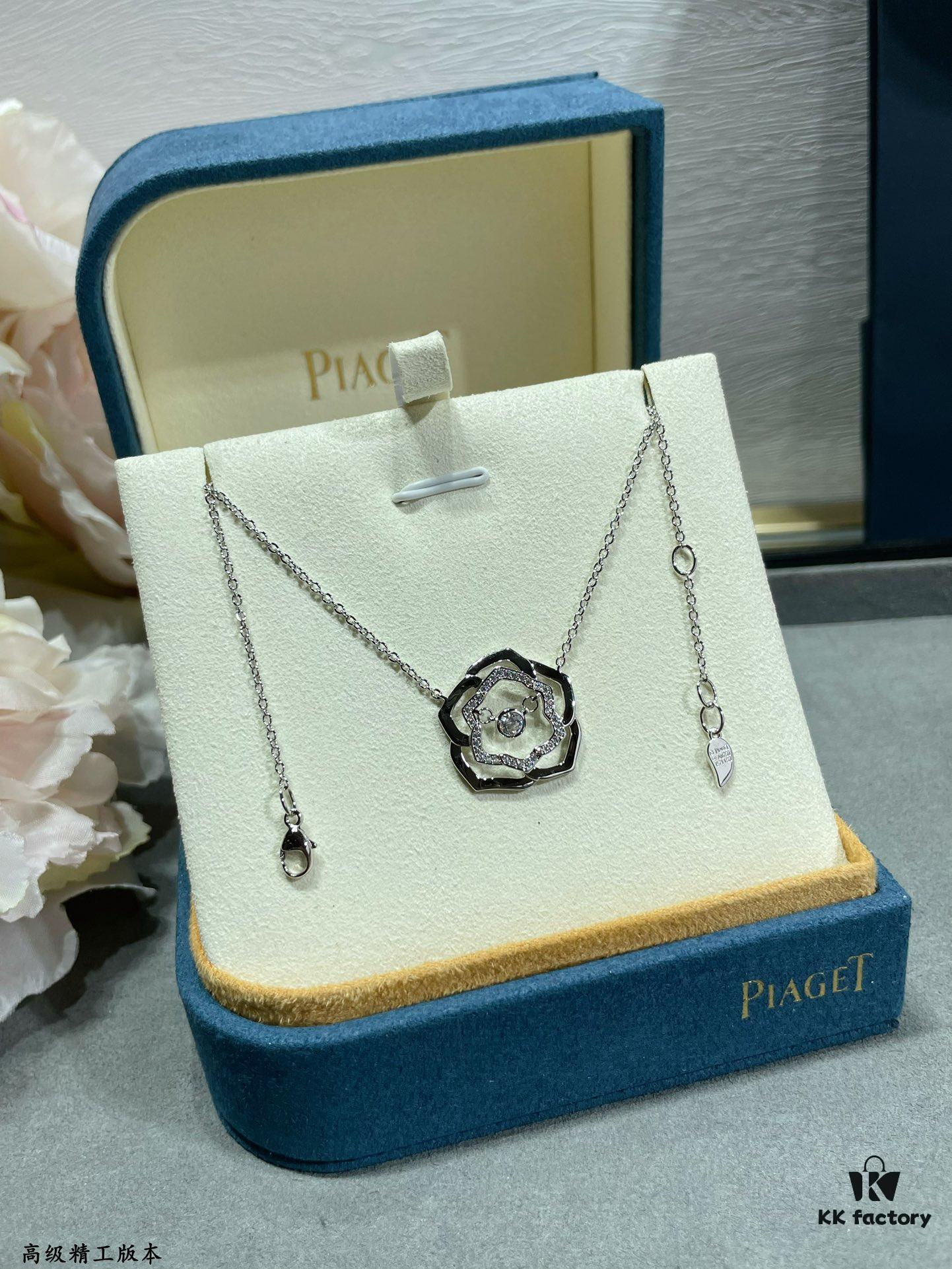 Elegant and Eye-Catching Piaget-Style Openwork Rose Necklace