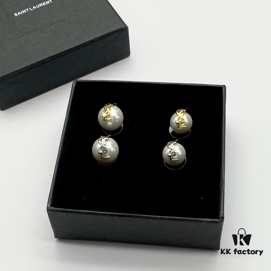 Saint Laurent YSL Stud Earrings, Available in Two Colors