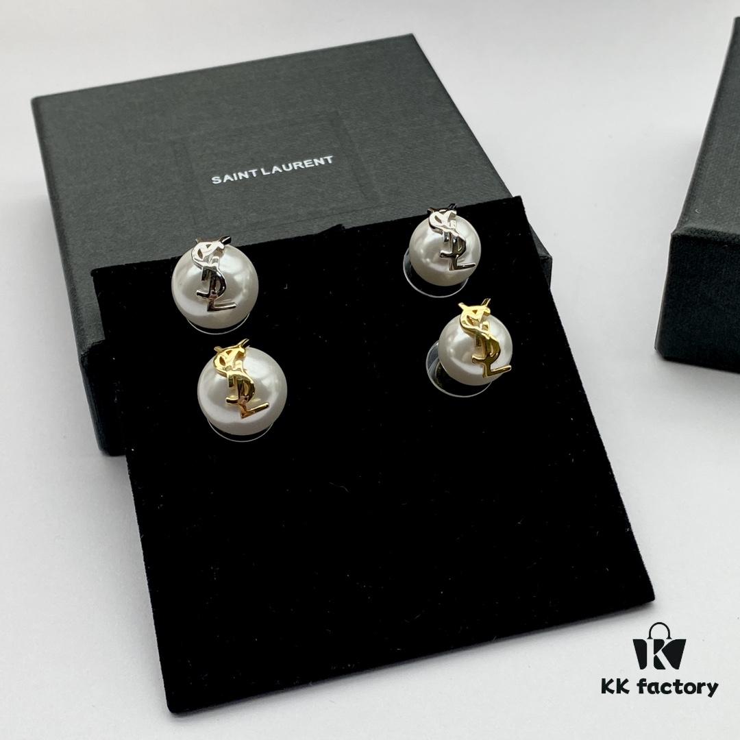 Saint Laurent YSL Stud Earrings, Available in Two Colors