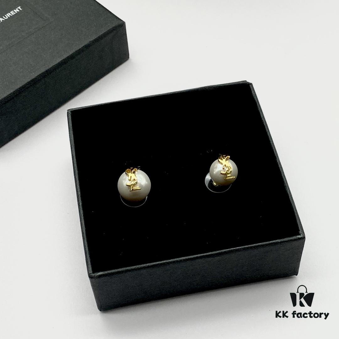 Saint Laurent YSL Stud Earrings, Available in Two Colors