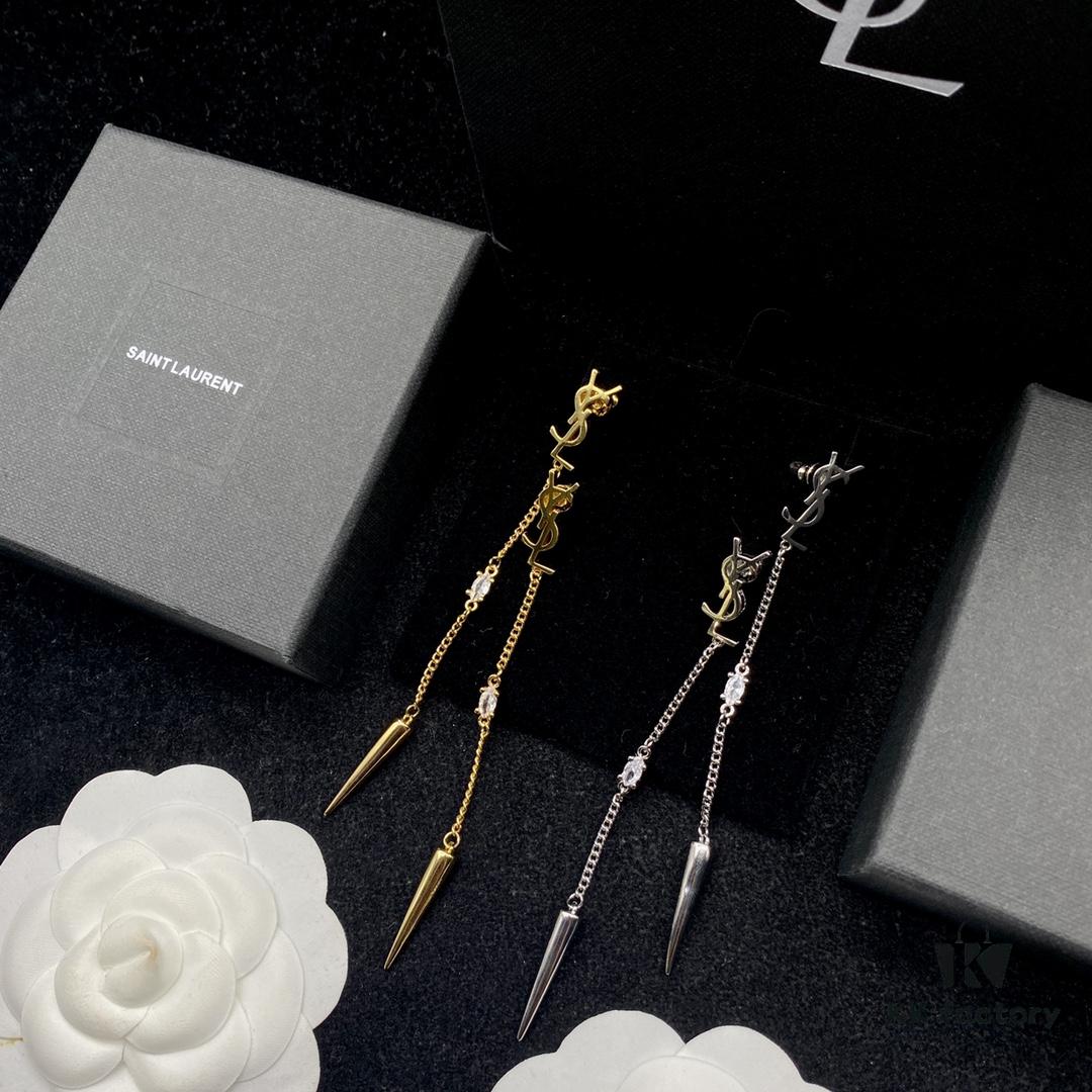 Saint Laurent YSL New Tassel Stud Earrings