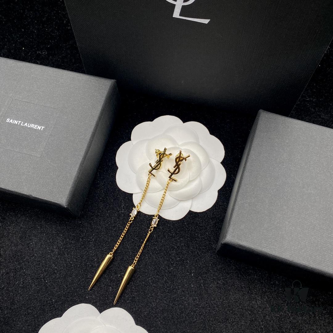 Saint Laurent YSL New Tassel Stud Earrings