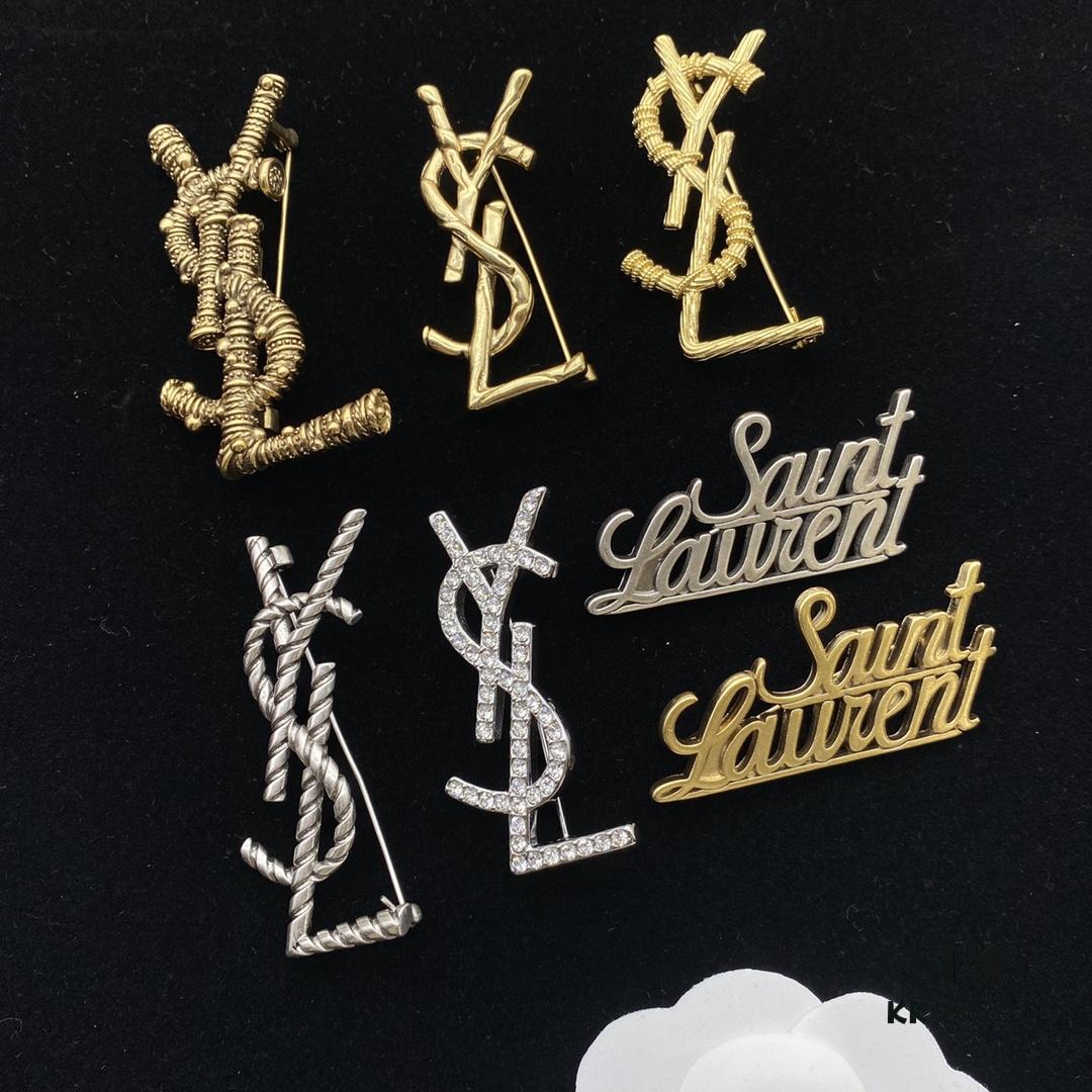 YSL Saint Laurent Brooch Collection Combined Image