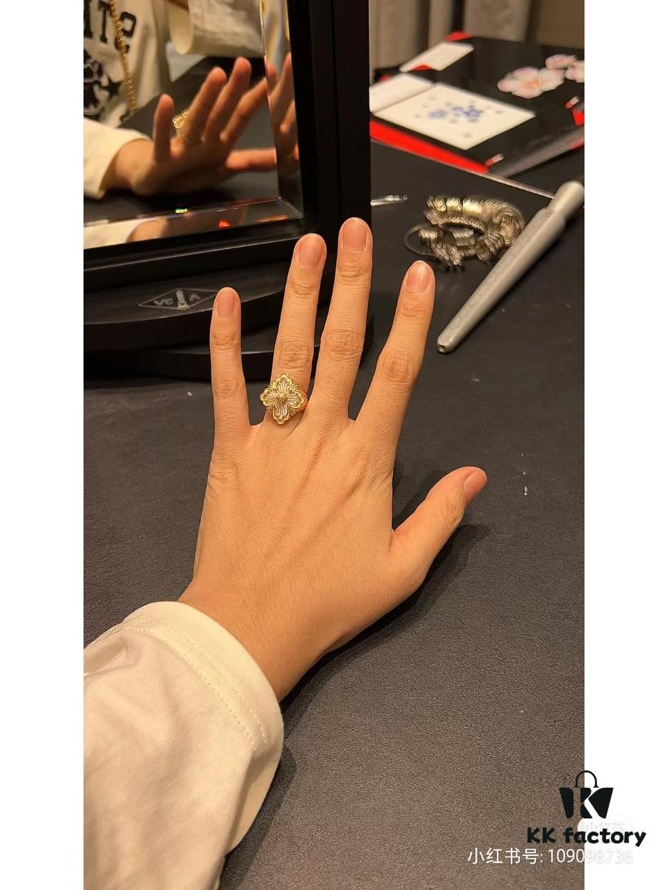 Buccellati Red, Pink, Blue Chalcedony, Black Onyx, White Shell, Green, Gray Shell, Turquoise Blue Open Ring in Rose Gold and White Gold In Stock