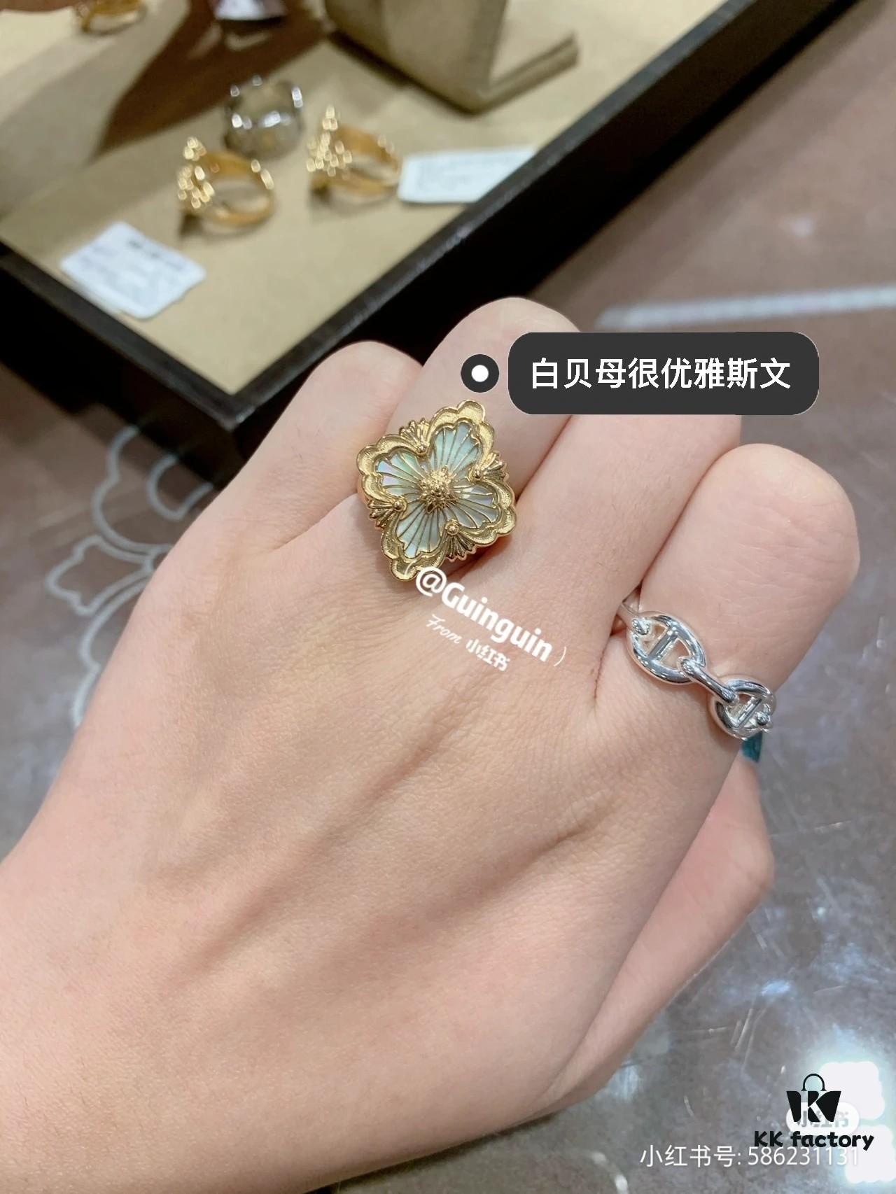 Buccellati Red, Pink, Blue Chalcedony, Black Onyx, White Shell, Green, Gray Shell, Turquoise Blue Open Ring in Rose Gold and White Gold In Stock