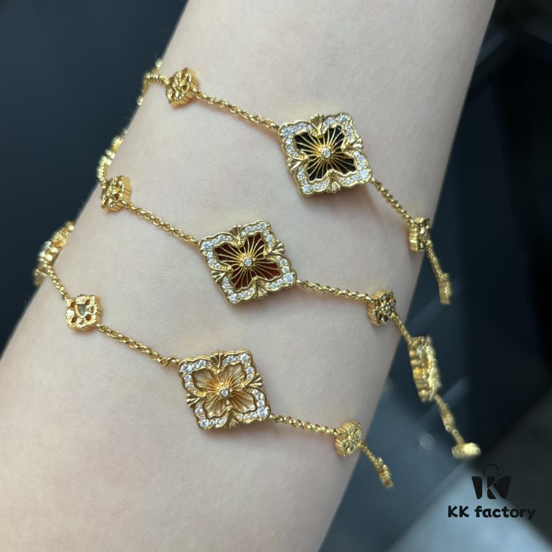 Buccellati! Ready to Ship! Reversible Double-Sided Wearable Single Flower Necklace / Bracelet, Even More Beautiful in Real Life – Can't Capture Its Beauty in Photos