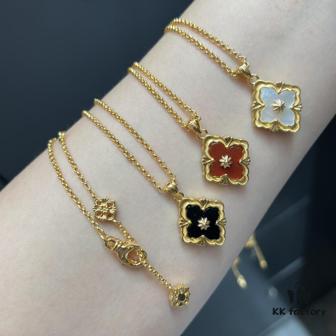 Buccellati! Ready to Ship! Reversible Double-Sided Wearable Single Flower Necklace / Bracelet, Even More Beautiful in Real Life – Can't Capture Its Beauty in Photos