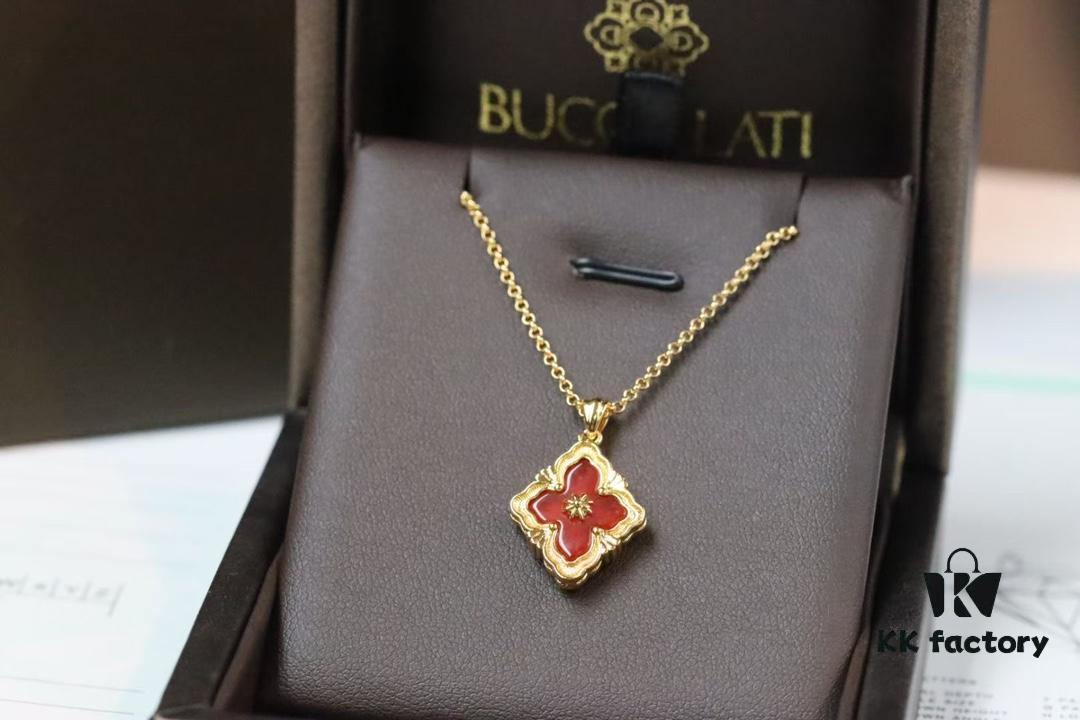 New Arrival💗 💗 Buccellati Opera Tulle Palace-style Clover Double-sided Pendant Necklace