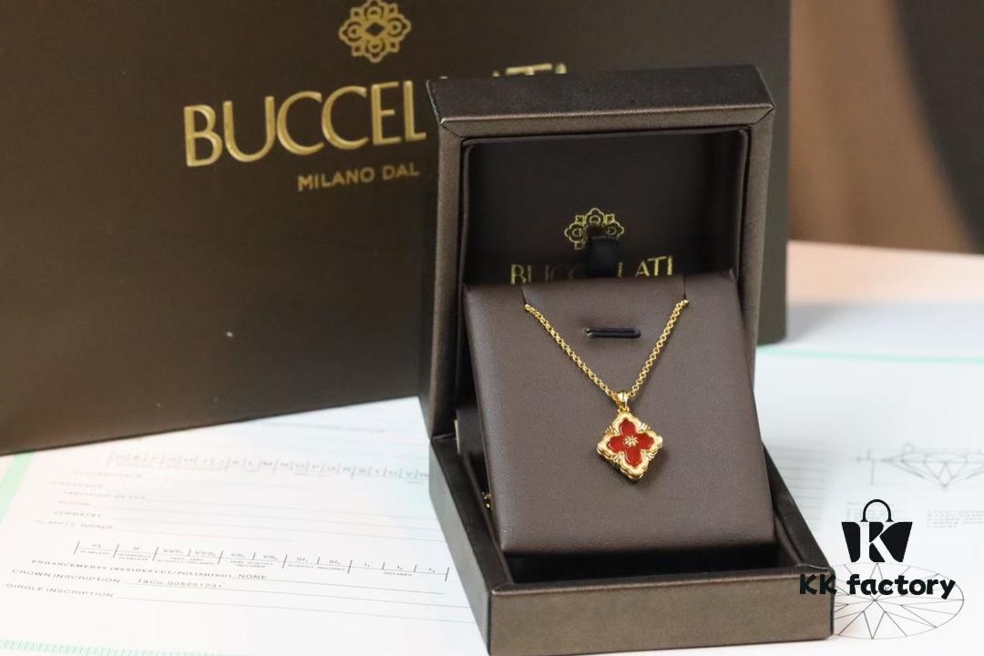 New Arrival💗 💗 Buccellati Opera Tulle Palace-style Clover Double-sided Pendant Necklace