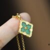 Buccellati Opera Tulle Four-Leaf Clover Dual-Sided Pendant Necklace with Blue Agate