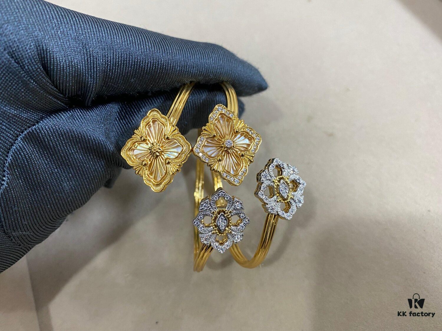 Buccellati Open Bangle Bracelet with CNC Design