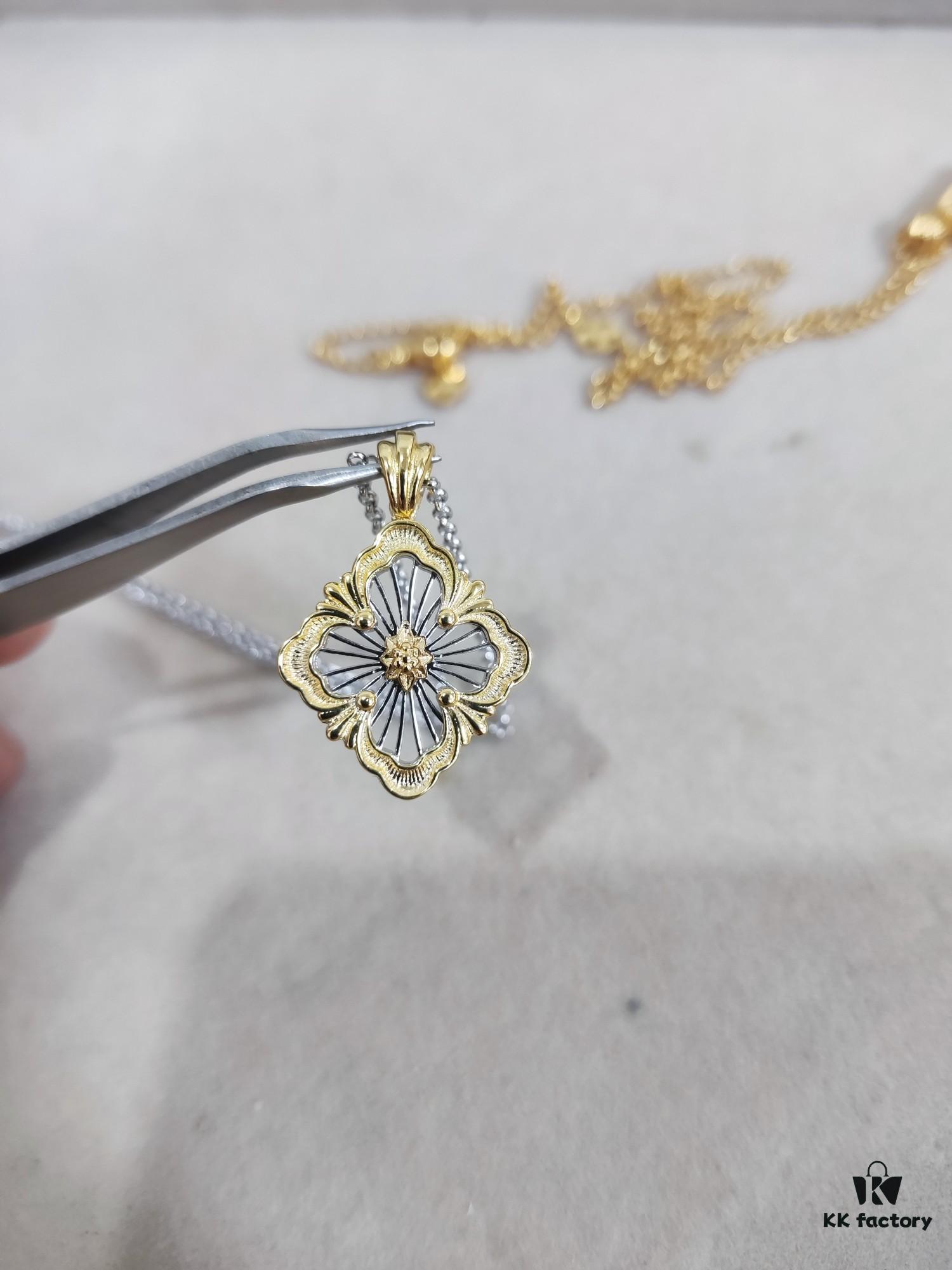 Buccellati Openwork Necklace in Gold and White Gold Bicolor