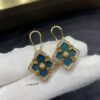 Buccellati Opera Grande Series Large Blue Enamel Earrings, Baroque-Style Four-Leaf Clover with Rigato Silk-Textured Finish