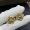 Buccellati Opera Grande Series Large Amazonite Earrings, Four-Leaf Clover Design with Renaissance Court Style