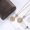 Buccellati lacework mesh openwork bicolor rose gold + white gold, yellow gold + white gold necklace