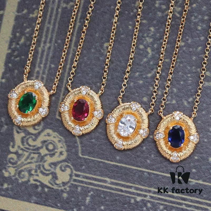 Authentic Buccellati Silk-Finished Chalcedony Necklace