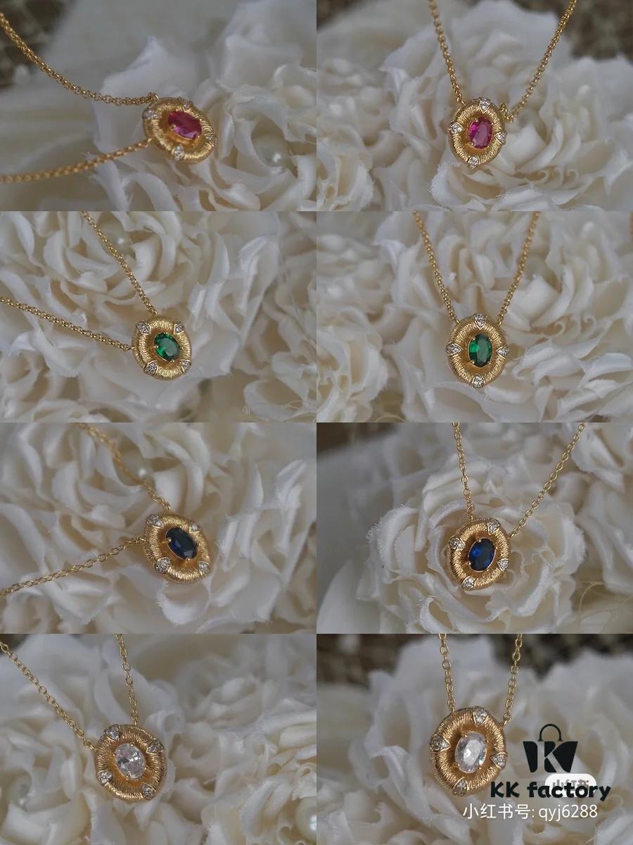 Authentic Buccellati Silk-Finished Chalcedony Necklace