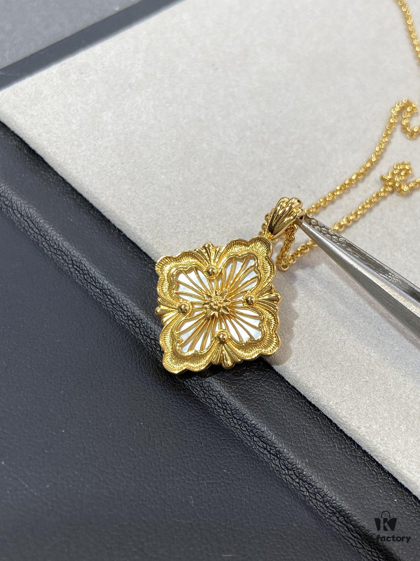 Hand-Pulled Gold Wire with Enamel and White Mother-of-Pearl Inlay Jewelry