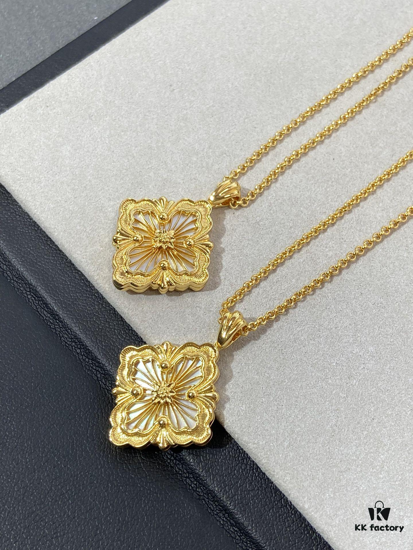 Hand-Pulled Gold Wire with Enamel and White Mother-of-Pearl Inlay Jewelry