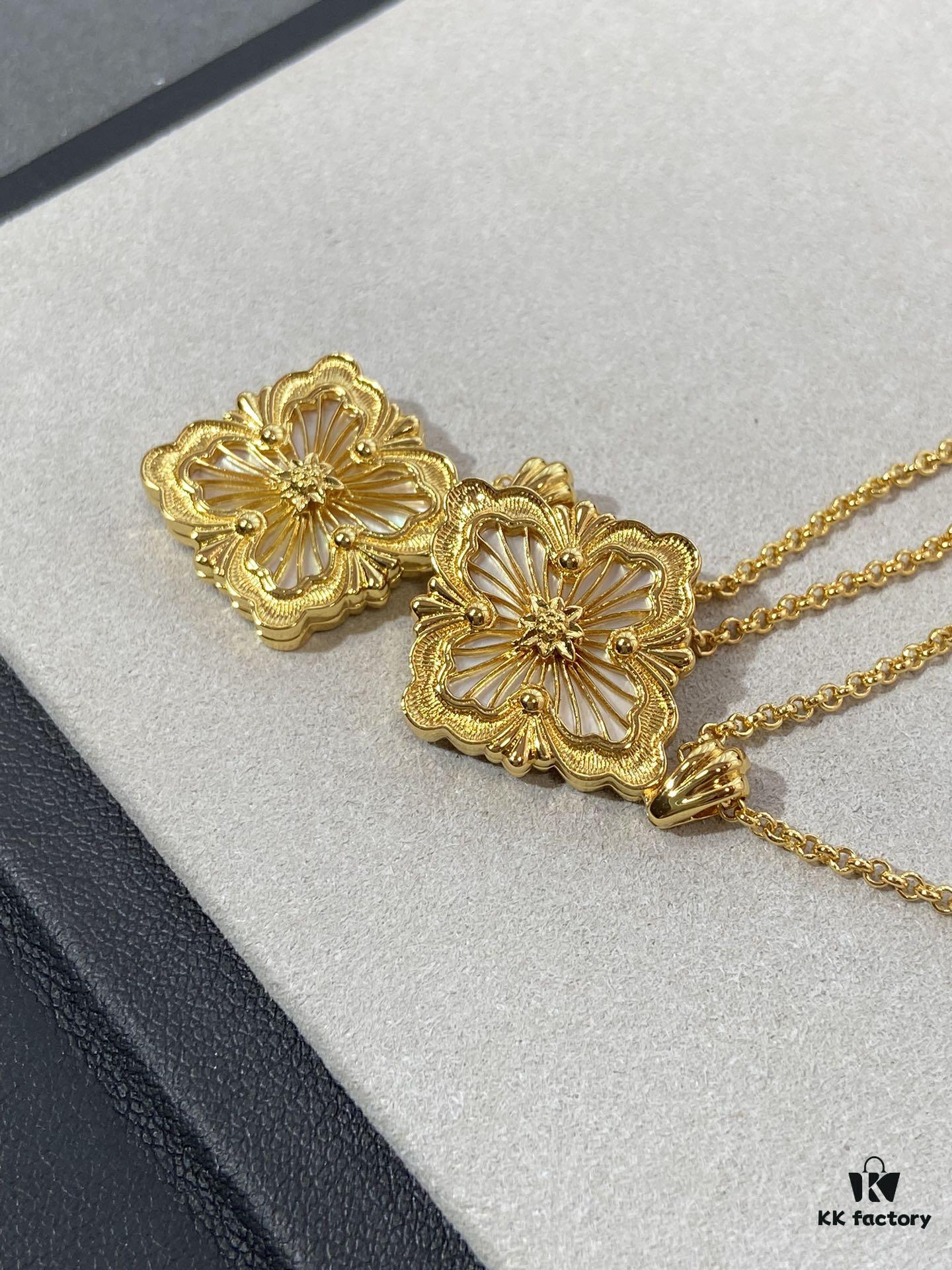 Hand-Pulled Gold Wire with Enamel and White Mother-of-Pearl Inlay Jewelry