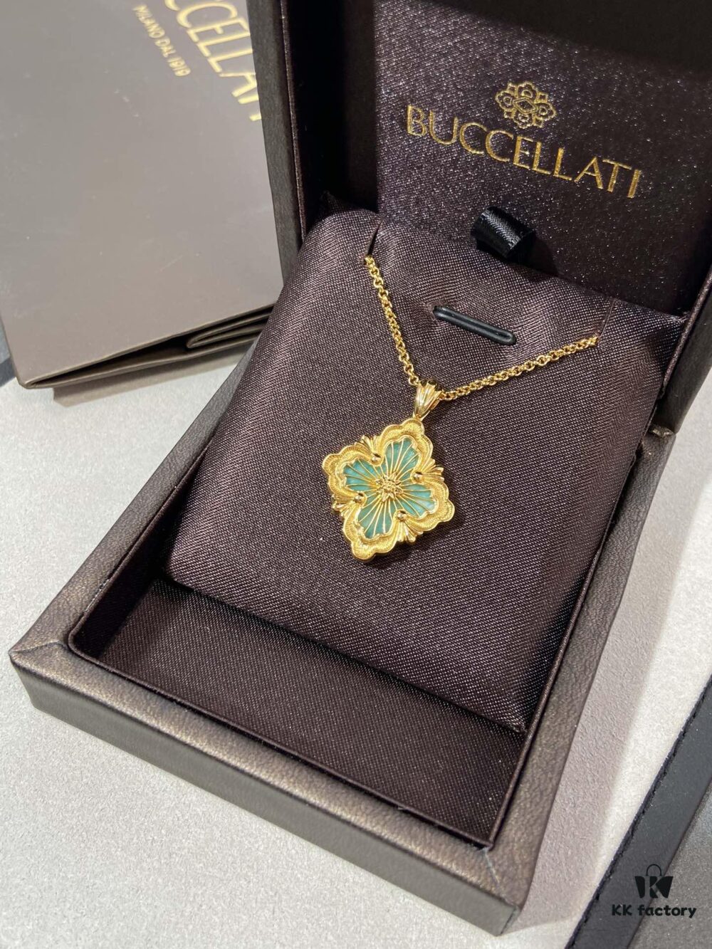 Handcrafted Gold Wire Inlaid with Tianhe Stone and Enamel, V-Gold Plated 22K Gold Hollow Design