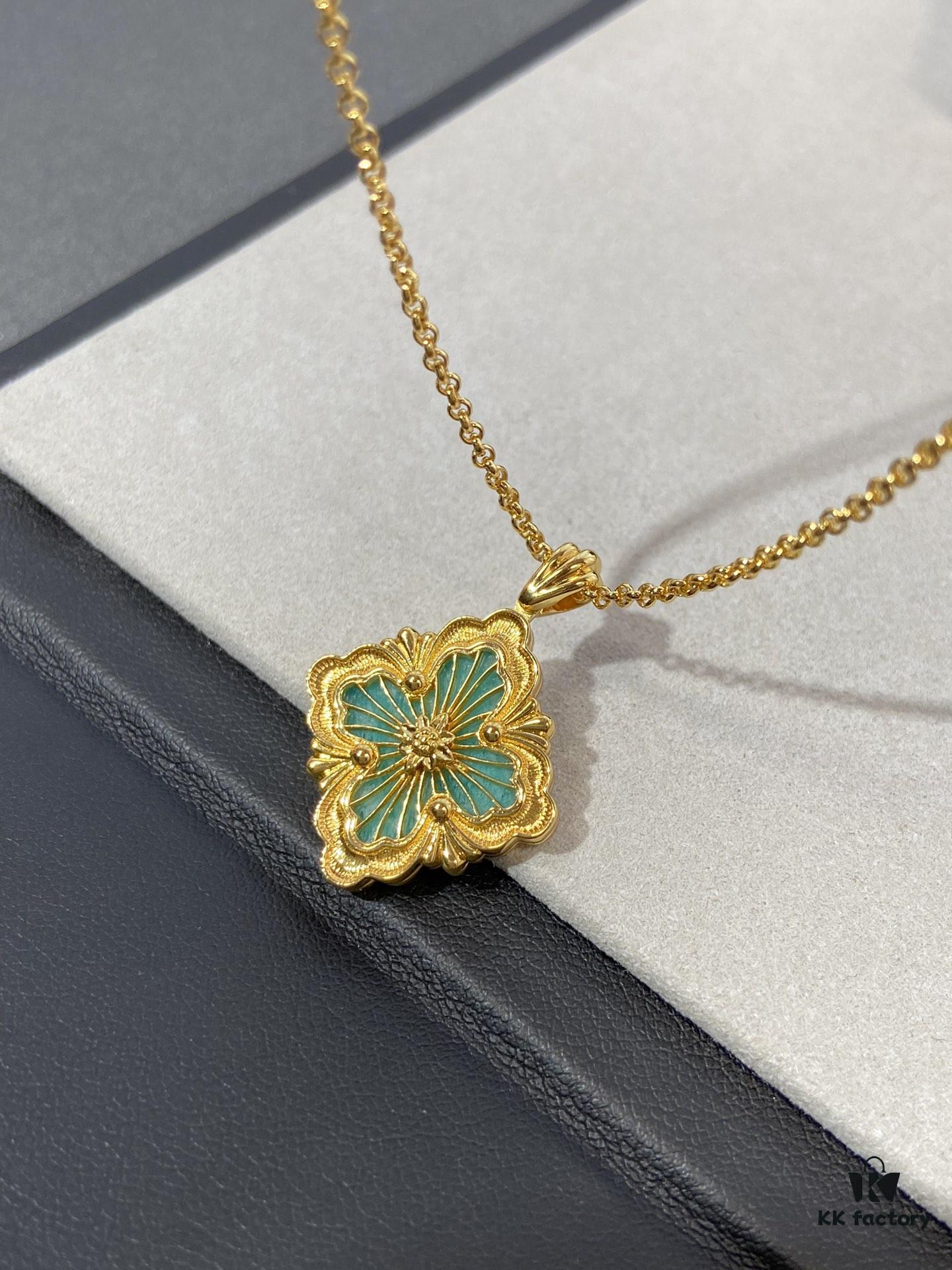 Handcrafted Gold Wire Inlaid with Tianhe Stone and Enamel, V-Gold Plated 22K Gold Hollow Design