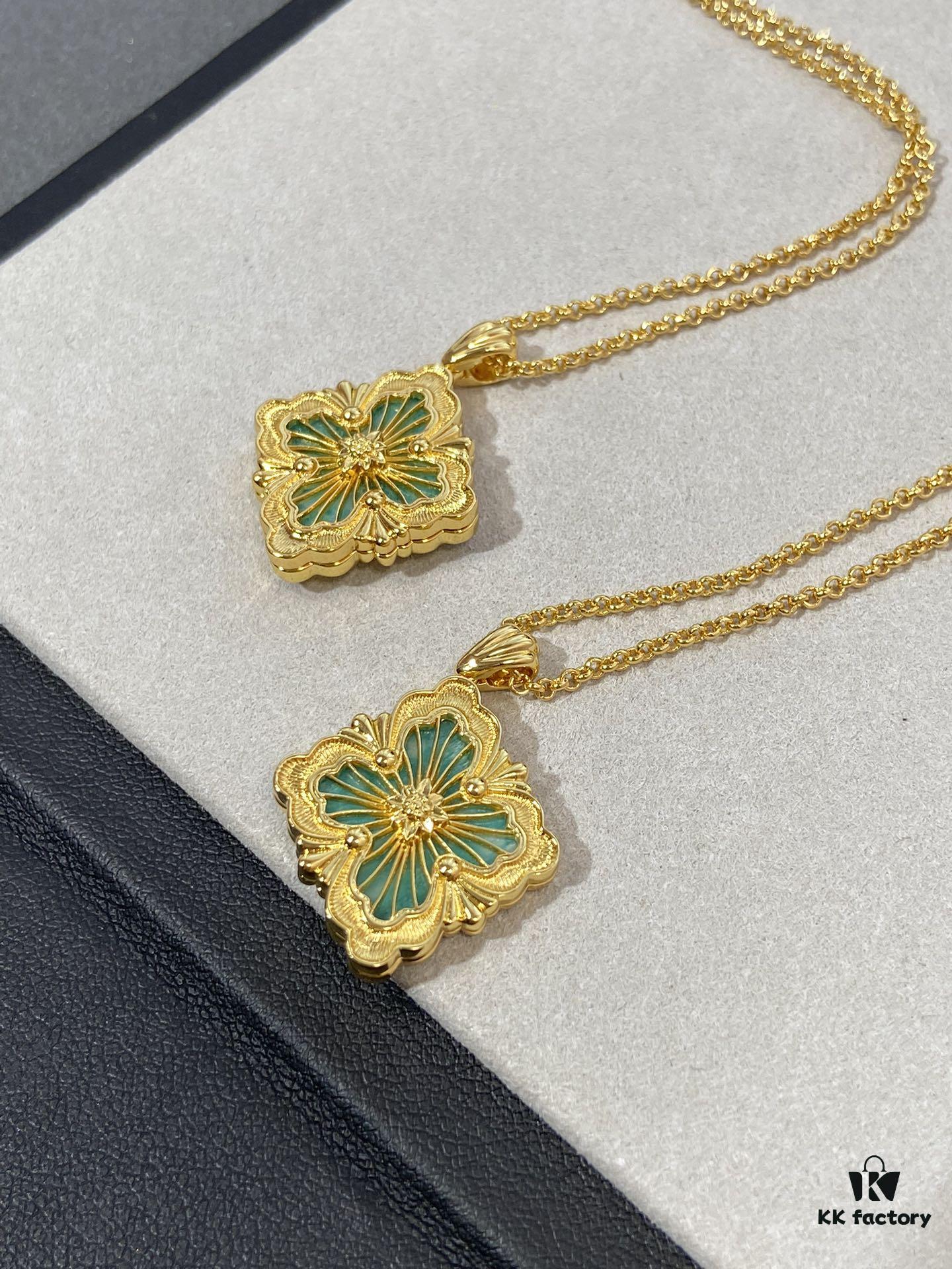 Handcrafted Gold Wire Inlaid with Tianhe Stone and Enamel, V-Gold Plated 22K Gold Hollow Design