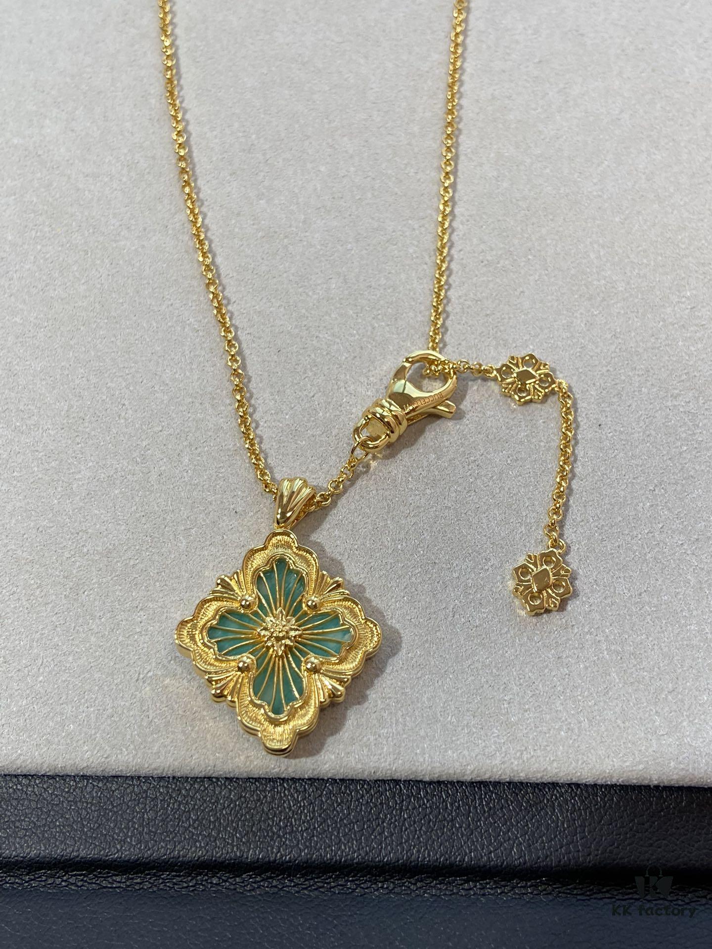 Handcrafted Gold Wire Inlaid with Tianhe Stone and Enamel, V-Gold Plated 22K Gold Hollow Design