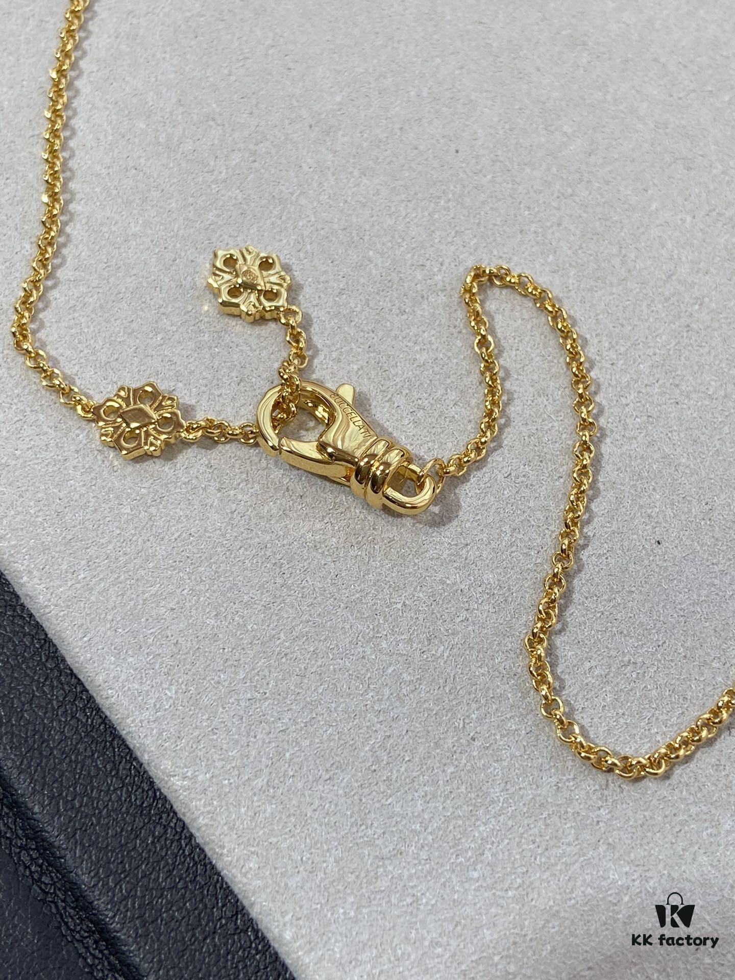 Handcrafted Gold Wire Inlaid with Tianhe Stone and Enamel, V-Gold Plated 22K Gold Hollow Design