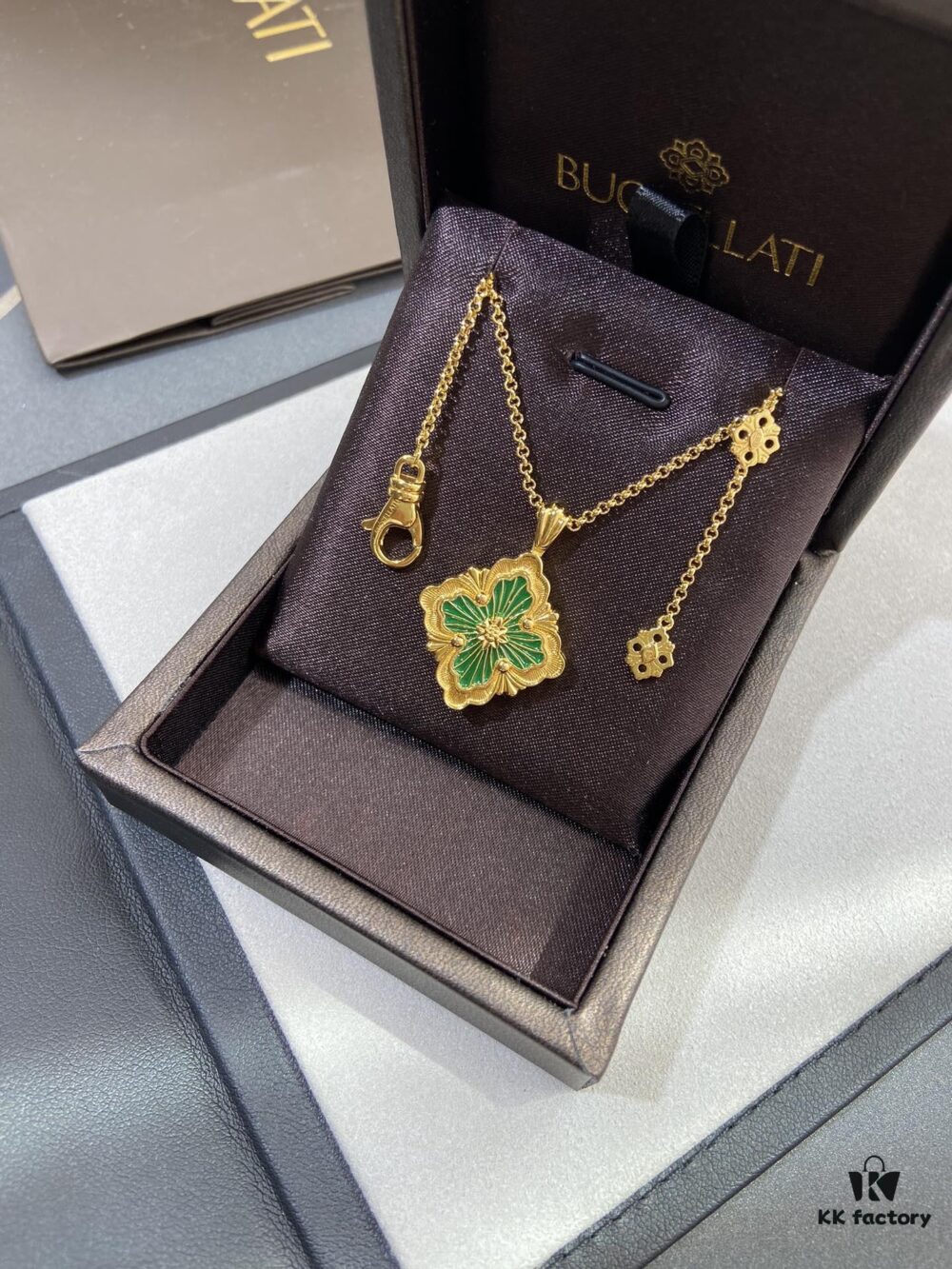 Green Enamel Buccellati Opera Necklace