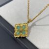 Handcrafted Gold Wire Inlaid with Tianhe Stone and Enamel, V-Gold Plated 22K Gold Hollow Design