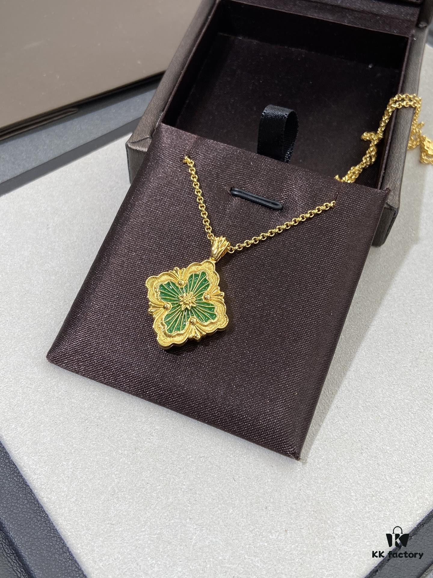 Green Enamel Buccellati Opera Necklace