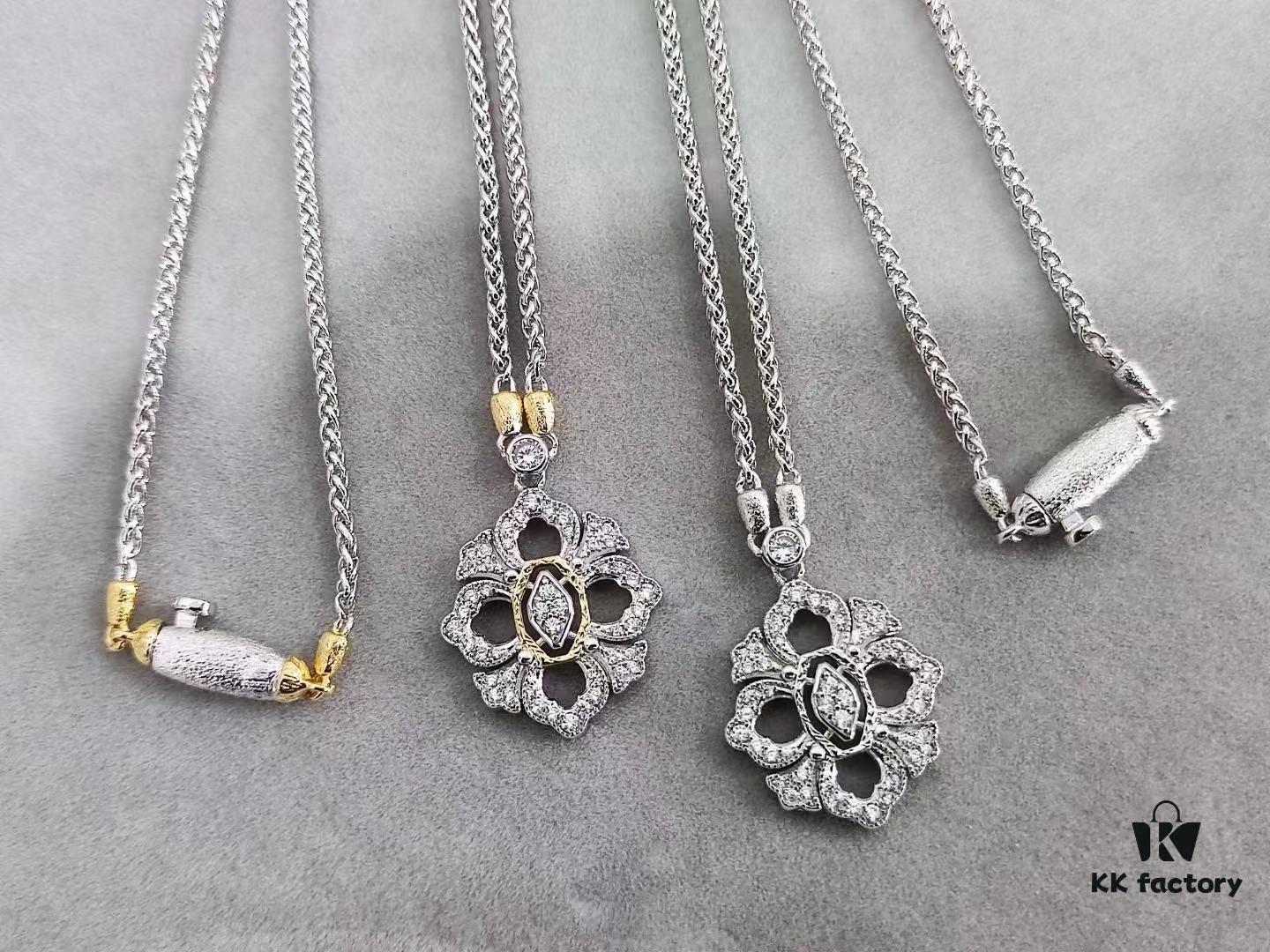 Buccellati Full Diamond Twisted Rope Necklace in White Gold with Two-Tone Plating