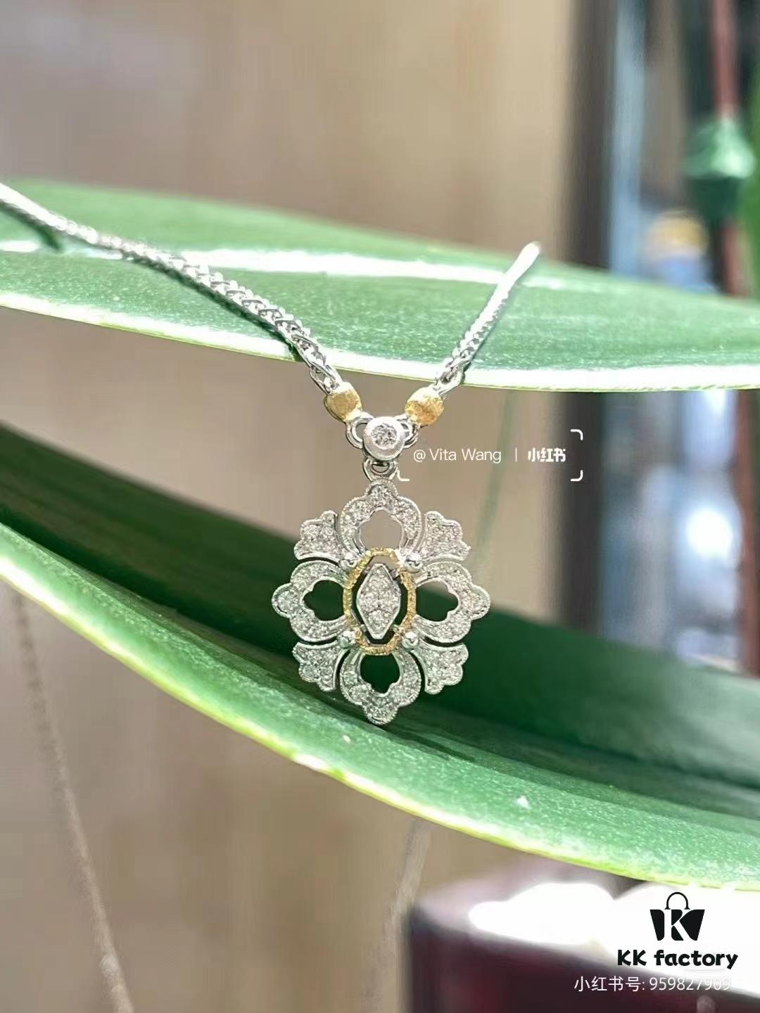 Buccellati Full Diamond Twisted Rope Necklace in White Gold with Two-Tone Plating