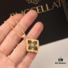 Buccellati Italian Luxury Jewelry Vintage Court Style Diamond-Cut Clover Shell Agate Chalcedony Double-Sided Necklace V Gold Material 18K Thick Gold Plating Original Chain End Original Clasp High Quality