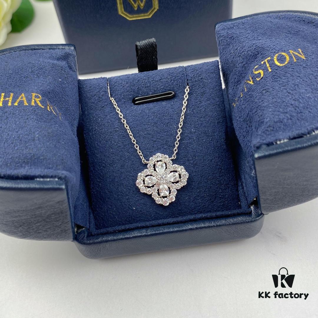 Celebrities Wearing #Harry Winston Diamond Links Full Diamond Necklace and Diamond Earrings