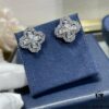 Harry Winston Diamond Links Full Diamond Clover Stud Earrings (White Diamonds)