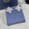 Harry Winston Diamond Links Full Diamond Clover Stud Earrings (White Diamonds)